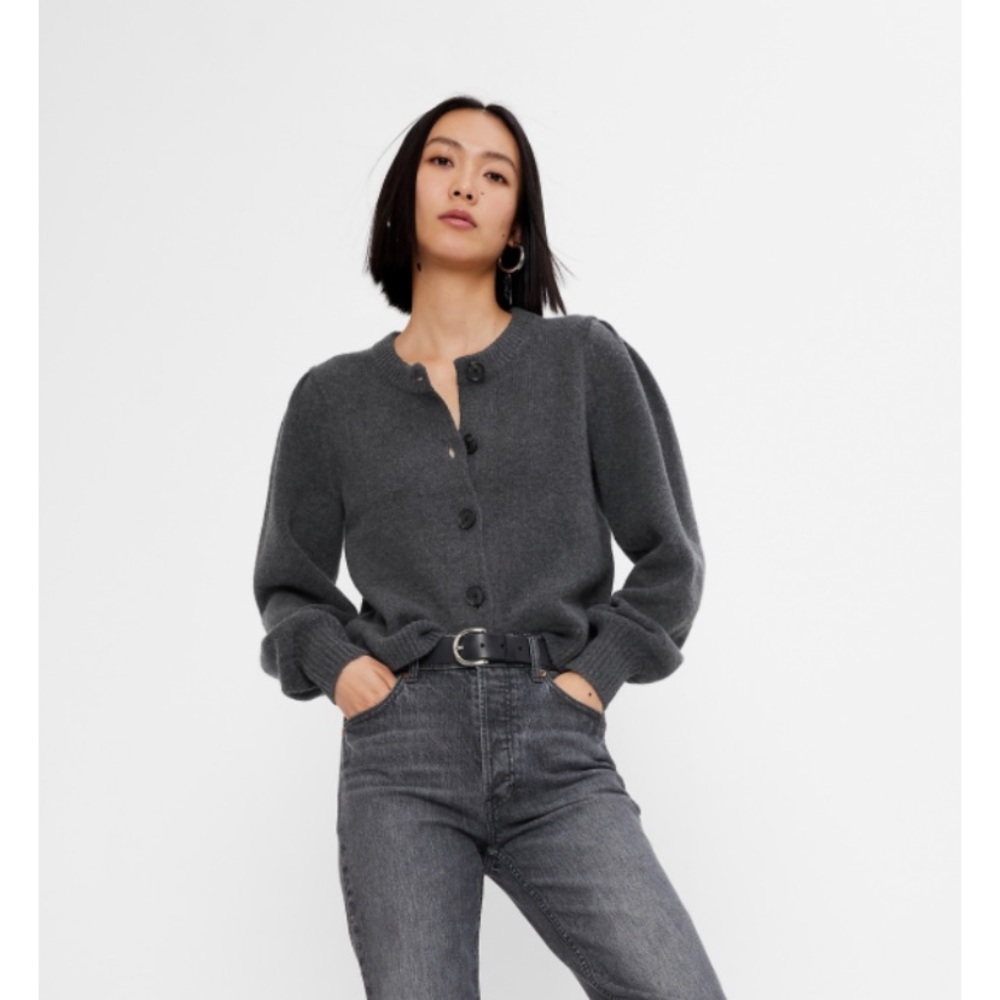GAP CashSoft Puff Sleeve Cardigan